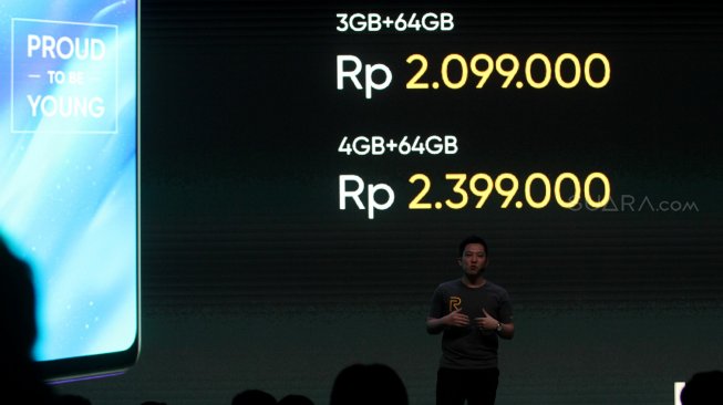 Peluncuran smartphone Realme 3 di Pullman Hotel, Jakarta, Selasa (12/3). [Suara.com/Arief Hermawan P]