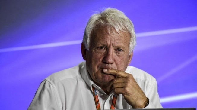 Race Director F1 Charlie Whiting, dalam konferensi pers di Autodromo Hermanos Rodriguez, Mexico City. Diabadikan pada 26 Oktober 2017 [AFP/Ronaldo Schemidt].