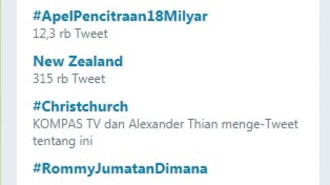 trending topic #RommyJumatanDimana (Twitter)