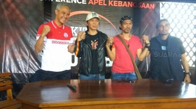 Slank bersama Gubernur Jawa Tengah Ganjar Pranowo. (Adam lyasa)