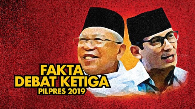 Fakta Menarik Debat Ketiga Pilpres 2019, Ma'ruf Amin vs Sandiaga Uno