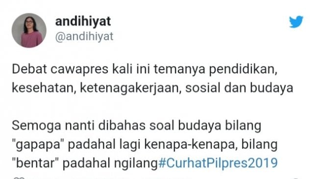 hasil bidik layar komentar netizen ramaikan debat Maruf vs Sandiaga. (istimewa)