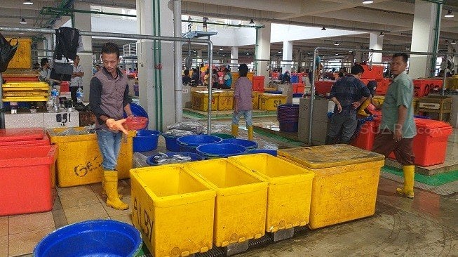 Pasar Ikan Modern Muara Baru, Penjaringan, Jakarta Utara. (Suara.com/Muslimin)