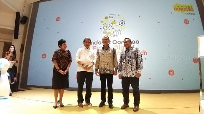 Peluncuran Future Digital Economy Lab Indosat Ooredoo di Jakarta, Senin (18/3/2019). [Suara.com/Lintang Siltya Utami]