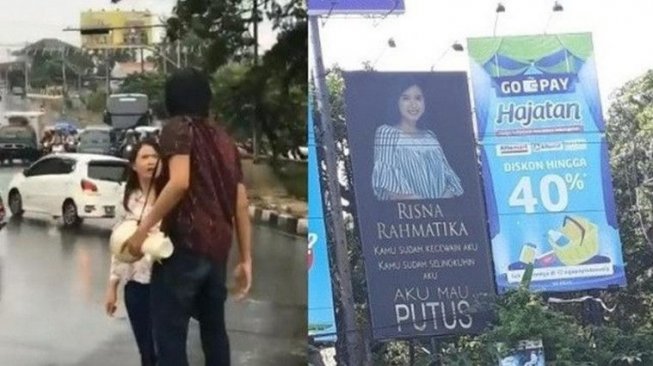 Ingat Adegan Cowok Mutusin Pacar Pake Baliho, Ternyata Hanya Settingan