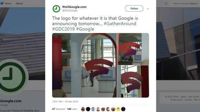 Logo streaming game Google hadir di Game Developers Conference (GDC) 2019. [Twitter] 