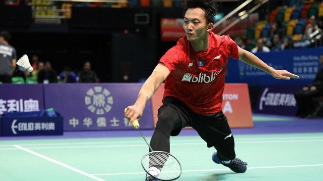 Pebulutangkis tunggal putra, Ihsan Maulana Mustofa, menyumbang poin kedua bagi Indonesia atas Sri Lanka dalam laga penyisihan Grup C Badminton Asia Mixed Team Championships 2019, Selasa (19/3). [Humas PBSI]