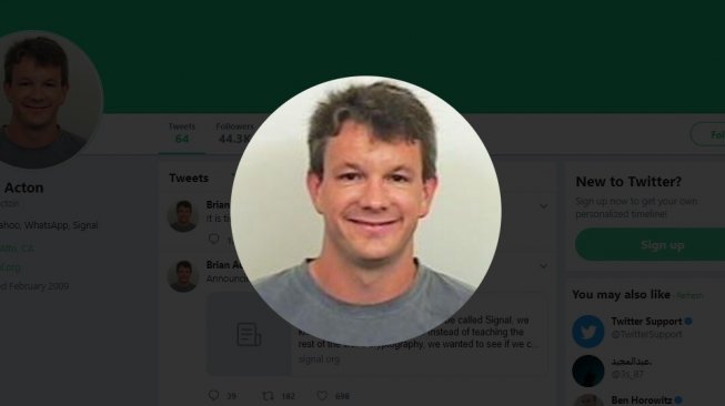 Salah satu pendiri WhatsApp, Brian Acton. [Twitter]