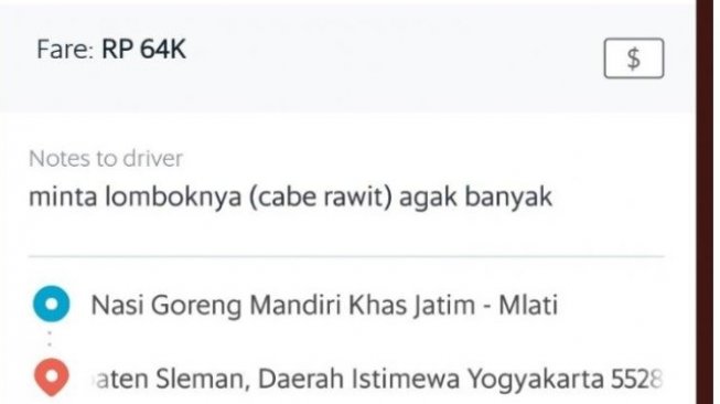 Pesanan nasgor secara online dengan catatan [Twitter: @dwisetyor].