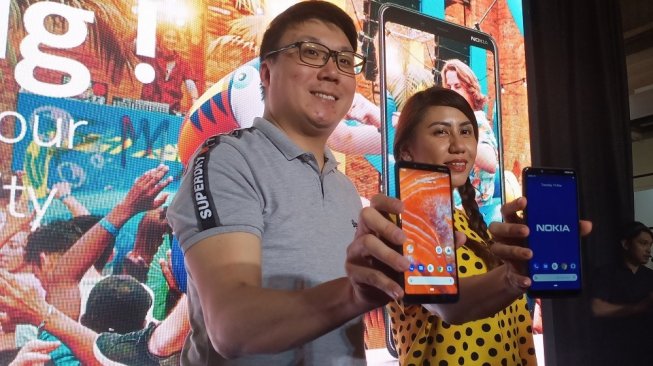 Nokia 3.1 Plus diluncurkan di Jakarta, Selasa malam (19/3/2019). [Suara.com/Tivan Rahmat]