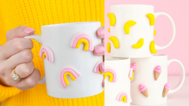 Dengan Tambahan Polymer Clay, Mug Kesayangan Bakal Jadi Lebih Unyu