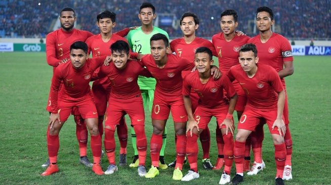 Starting XI Timnas Indonesia U-23 vs Vietnam di laga matchday 2 Grup K Piala Asia U-23 di My Dinh National Stadium, Hanoi, Minggu (24/3/2019) malam WIB. [ANTARA FOTO/R. Rekotomo]