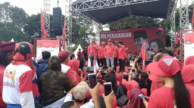 Kampanye di Banten, PDIP Banggakan Proyek Bendungan dan 3 Kartu Jokowi