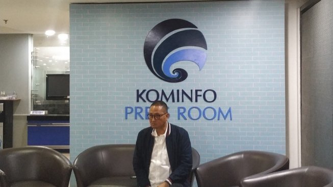 Dirjen Aplikasi Informatika (Aptika) Kementerian Informasi dan Informatika (Kominfo), Samuel Abrijani Pangerapan di Jakarta, Senin (25/3/2019). [Suara.com/Muhammad Yasir]