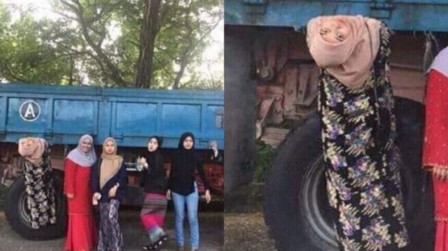 Terlalu Banyak Tingkah, Pose Foto Perempuan Berhijab Ini Malah Bikin Ketawa