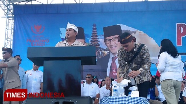 Kampanye di Bali, Prabowo Subianto Akui Tidak Bagikan Kaos