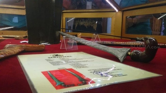 Kiai Tengara, keris Jokowi yang dihibahkan ke Museum Keris Nusantara Kota Solo. (Suara.com/Adam)