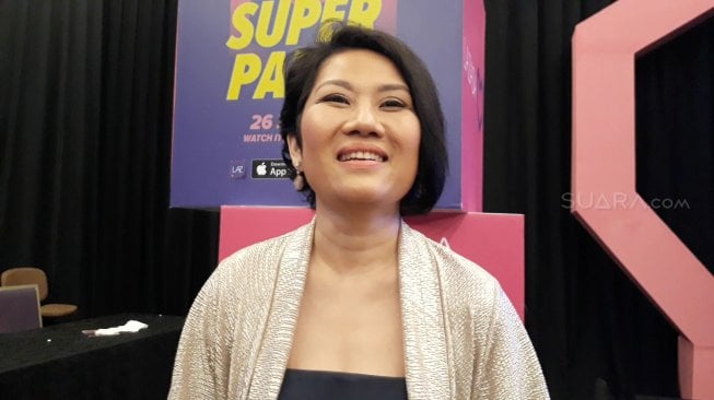 Monika Rudijono selaku Chief Marketing Officer Lazada Indonesia di Indonesian Convention Exhibition (ICE), BSD City, Tangerang Selatan, Selasa (26/3/2019) malam. [Sumarni/Suara.com]