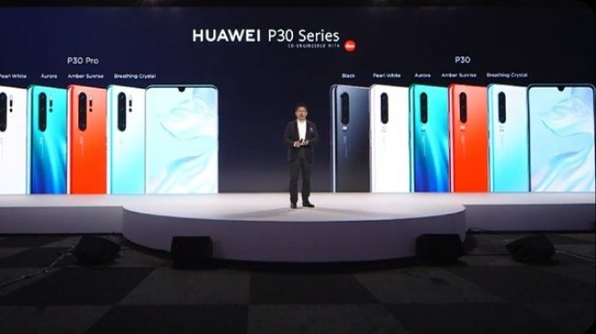 Peluncuran rangkaian Huawei P30 di Prancis, Selasa (27/3/2019) dini hari. [YouTube] 