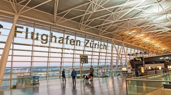 Bandara Zurich di Swiss dinobatkan sebagai 10 besar bandara terbaik di dunia. (Shutterstock)