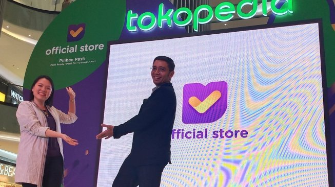 Peluncuran Official Store Tokopedia, yang berisi barang-barang ori, di Jakarta, Jumat (29/3/2019). [Suara.com/Tivan Rahmat]