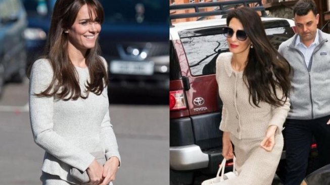 Kate Middleton dan Amal Clooney pakai baju mirip. (Instagram/@dresslikeaduchess)