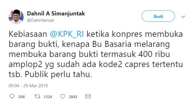 OTT Serangan Fajar Bowo, BPN: Apa Amplop Sudah Ada Kode Capres Tertentu?