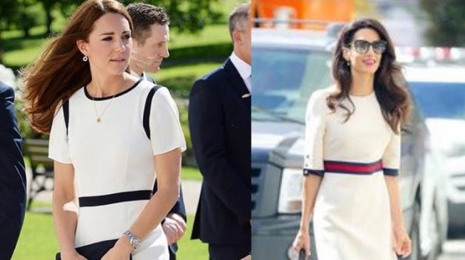 Kate Middleton dan Amal Clooney pakai baju mirip. (Instagram/@dresslikeaduchess)