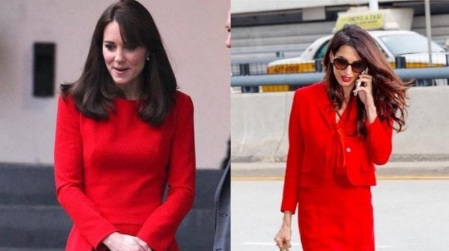 Pakai Baju Mirip, Begini Cantiknya Kate Middleton dan Amal Clooney