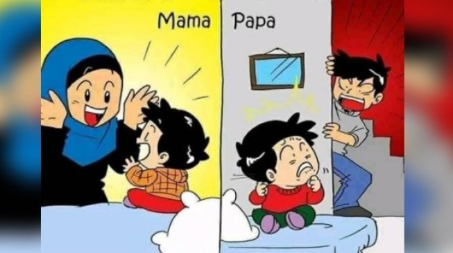 Meme mama vs papa. [Facebook]