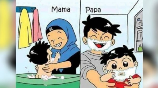 Meme mama vs papa. [Facebook]