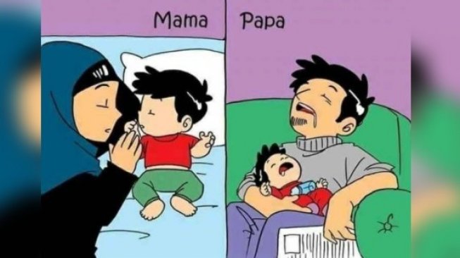 Meme mama vs papa. [Facebook]