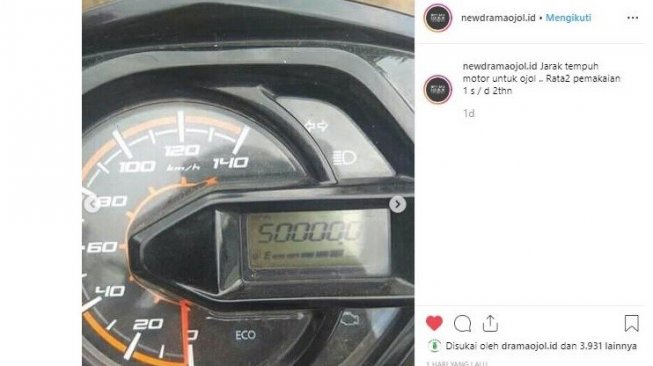 Odometer milik driver ojol [Instagram : @newdramaojol.id]