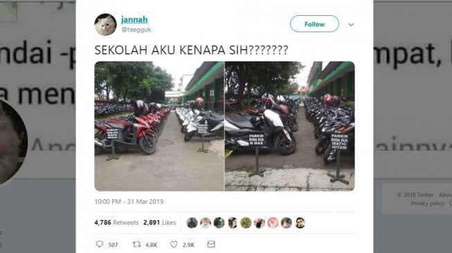 Unik! Tak Hanya Warna, Parkiran Motor Ini Juga Disusun Berdasarkan Merek