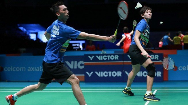 Pasangan ganda campuran Indonesia, Ronald Alexander/Annisa Saufika, melaju ke babak kedua Malaysia Open 2019 usai menaklukkan unggulan ketujuh asal Hong Kong, Tang Chun Man/Tse Ying Suet, Rabu (3/4/2019). [Humas PBSI]