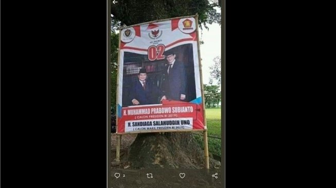 Poster Prabowo Subianto - Sandiaga Uno. (Istimewa)