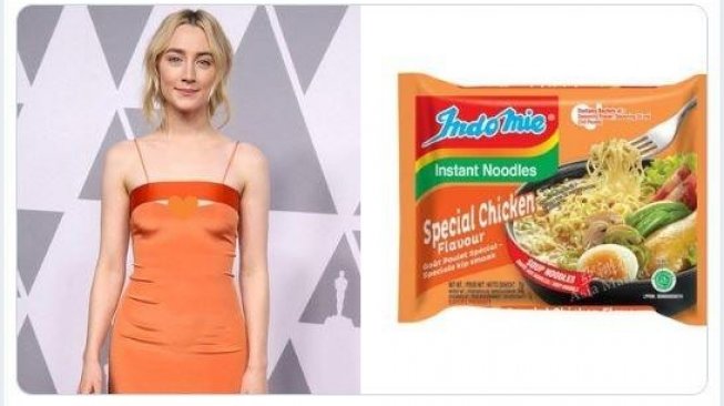 Saoirse Ronan Pakai Baju Mirip Bungkus Indomie (twitter.com/frencesha)