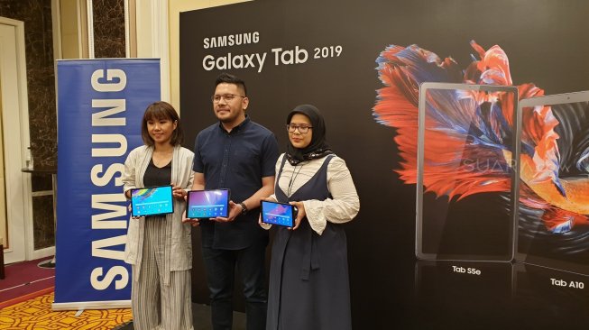 Peluncuran rangkaian Samsung Tab Series di Bangkok, Selasa (9/4/2019).  [Suara.com/Dythia Novianty]