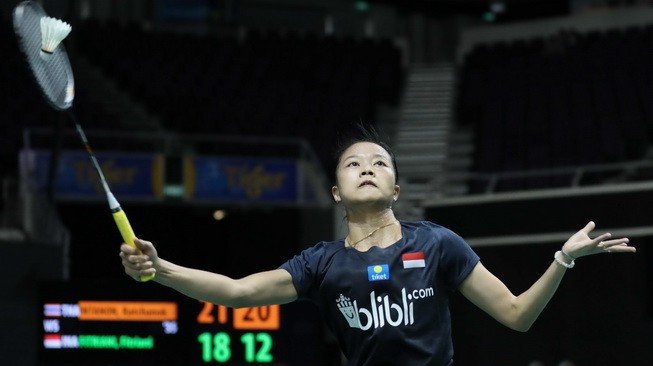 Pebulutangkis tunggal putri Indonesia, Fitriani, kalah di babak pertama Singapore Open 2019 dari Ratchanok Intanon (Thailand), Rabu (10/4). [Humas PBSI]