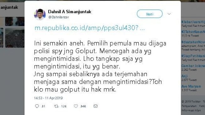 BPN Terheran Polisi Mau Kawal Pemilih Muda Dari Golput