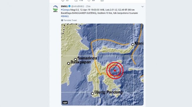 Gempa 6,9 SR Guncang Kepulauan Banggai