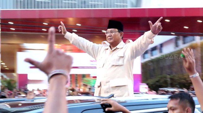 Calon Presiden nomor urut 02 Prabowo Subianto. (Suara.com/Achmad Ali)