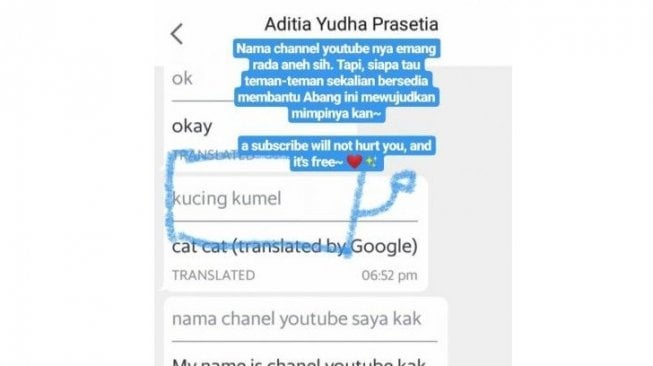 Inilah nama kanal YouTube itu  [Twitter: @irsyaputr].