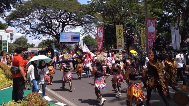 Kemacetan di sekitar Senayan. (Suara.com/Fakhri)