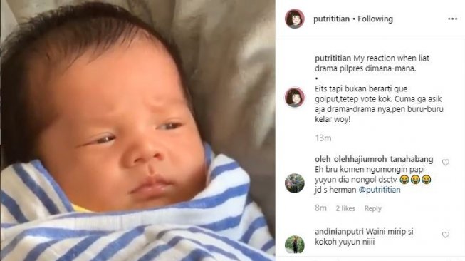 Putri Titian curhat tentang drama PIlpres 2019. [instagram/putrititian]