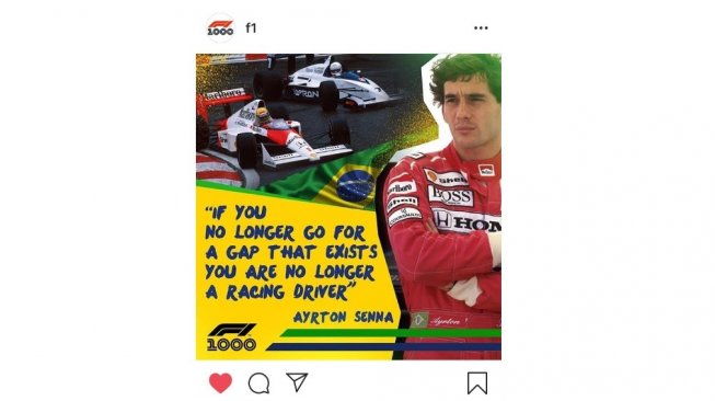 Ayrton Senna's inspiring words [Instagram: Formula1].