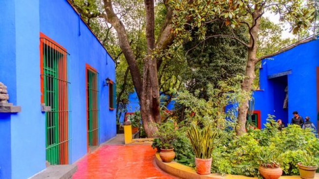 Rumah biru di Coyoacan, Mexico City. (Shutterstock)