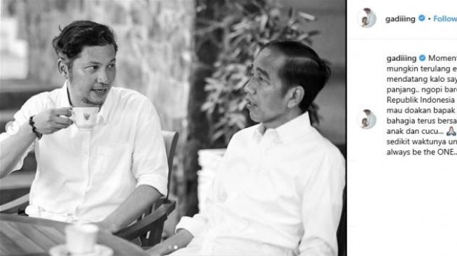 Kebersamaan Gading Marten dengan Jokowi. [instagram/gadiiing]