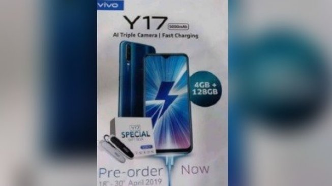 Dibekali Kamera Selfie 20 MP, Ini Bocoran Spesifikasi Vivo Y17