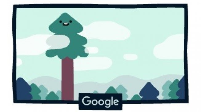 Google Doodle Hari Bumi 2019, Redwood pesisir. [Google] 